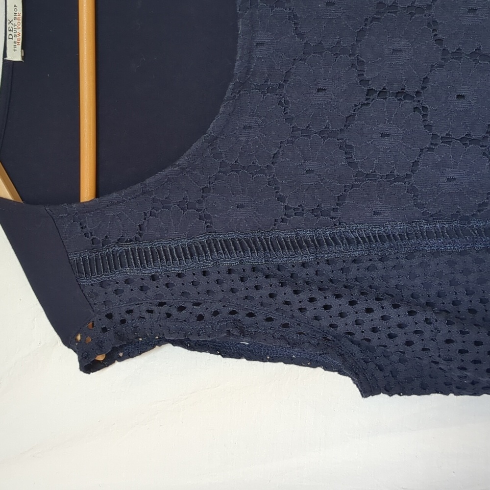 Dex top sleeveless Navy Blue Eyelet XL - Picture 6 of 8